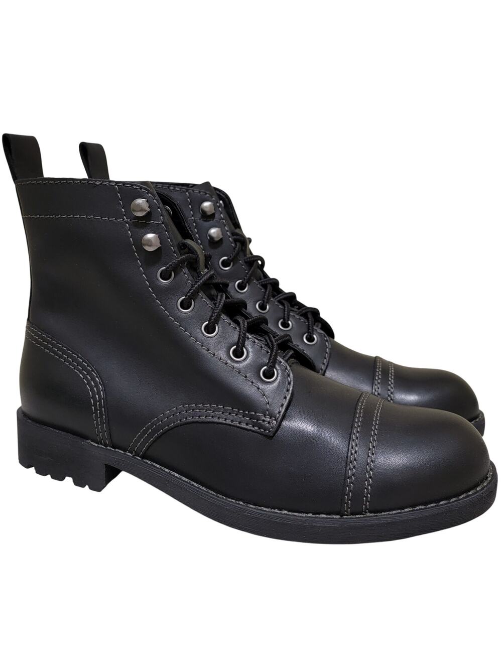 Eastland Men Jayce Cap Toe Combat Ankle Boots Size US 9M Black Leather